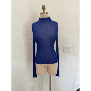 Zara Blue Sheer Turtleneck Longsleeve